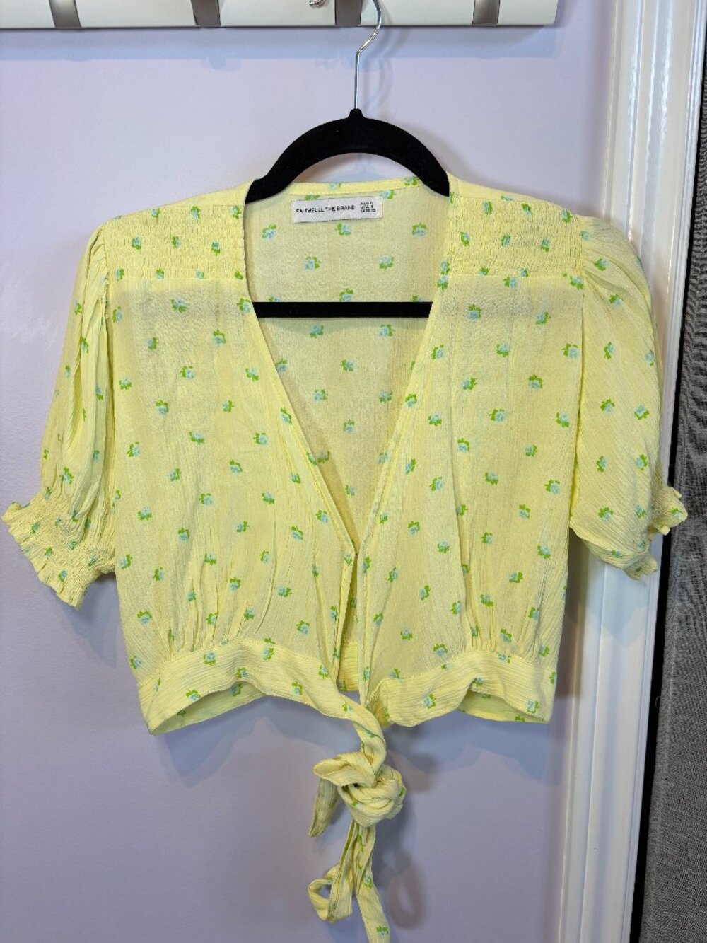 Faithfull the Brand Crop Wrap Fairycore Whimsical Boho Top Size 2/XS